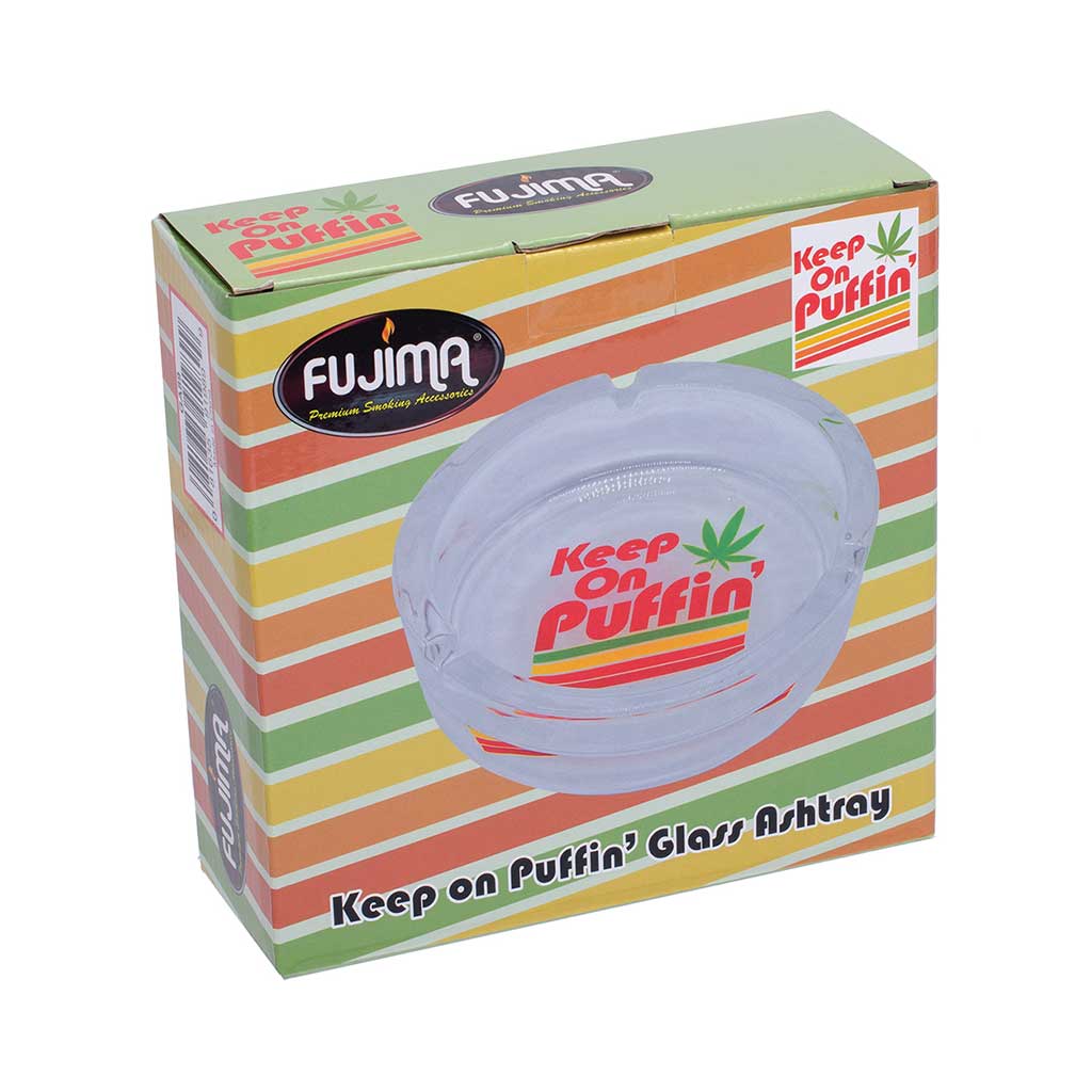 KEEP ON PUFFIN GLASS ASHTRAY